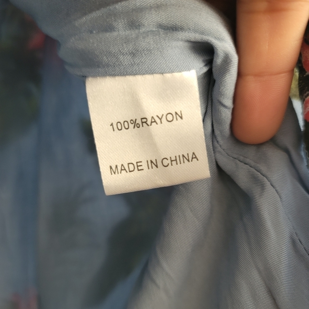 NEW Seek the Label Blue Floral High Low Button Front Skirt Hawaiian Tropical - Picture 7 of 10